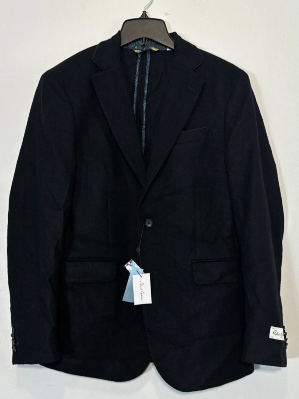 Robert Graham Men's Black Cashmere Paisley Two Button Blazer 38 NWT